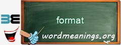 WordMeaning blackboard for format